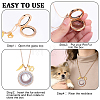 3Pcs Alloy Crystal Rhinestone Wing Paw Print and Glass Magnetic Flat Round Locket Pendant Ball Chain Necklaces for Women NJEW-DR00041-3