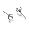 304 Stainless Steel Stud Earring Settings X-STAS-H130-18C-P-2