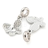 Rack Plating Alloy Pave Crystal Rhinestone Insect European Dangle Charms FIND-B034-14P-01-2