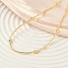 1.2MM Brass Ball Round Snake Chain Necklaces for Women Men X-NJEW-F350-03G-3