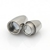 Tarnish Resistant 304 Stainless Steel Smooth Surface Magnetic Clasps with Glue-in Ends Fit 4mm Cords STAS-O042-11-1