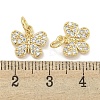 Brass with Clear Cubic Zirconia Charms with Jump Rings KK-Q820-08G-3