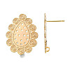 Brass Stud Earring Findings KK-N232-336LG-3