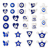 52Pcs 13 Styles Blue Evil Eye Resin European Beads RESI-TA0002-15-2