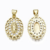 Brass Micro Pave clear Cubic Zirconia Pendants ZIRC-N039-169-NF-2