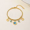 Fashionable Casual Stainless Sterl & Resin Roman Circle Charm Bracelets for Women GJ6153-1