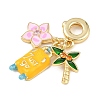 Rack Plating Brass Cubic Zirconia Summer European Dangle Charms X-KK-P287-01B-G-3
