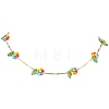 Rainbow Color Glass Beaded Flower Necklaces NJEW-TA00173-02-1