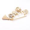 Christmas Theme Brass Safety Brooch JEWB-BR00046-03-3