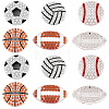 10Pcs 5 Styles Sports Balls Alloy Rhinestone Cabochons FIND-SC0023-43-1