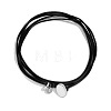 Flat Round & Oval Alloy Pendant Suede Cord Multi-Layer Choker Necklaces for Women FS-WG2F217-01-2