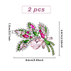 4Pcs Rhinestone Flower Brooch Pin JEWB-HY0001-07-2