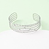 304 Stainless Steel Multi-strand Cuff Bangles for Women BJEW-B156-01-2