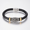 Braided Leather Cord Bracelets BJEW-H560-33-1