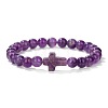 Natural Amethyst Round Beads Stretch Bracelets YG0612-7-1
