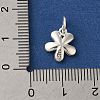 925 Sterling Silver 5-Petal Flower Charms with Jump Rings FIND-U013-02S-01-3