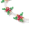 Christmas Glass Beaded Bracelets for Women BJEW-MZ00243-3