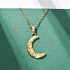 Texture Moon 304 Stainless Steel Pendant Necklaces NJEW-H059-13G-3