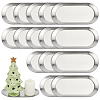 20Pcs Oval 430 Stainless Steel Jewelry Display Plate STAS-WA0001-04-1