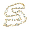 Brass Enamel Evil Eye Link Chain Necklaces NJEW-G183-01G-05-4