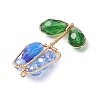 Electroplate Glass Pendants PALLOY-TA00357-02-4