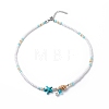 4Pcs 4 Style Natural Pearl & Shell & Dyed Synthetic Turquoise Beaded Necklaces Set NJEW-JN04039-4