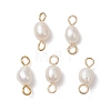 Natural Freshwater Pearl Potato Connector Charms PALLOY-JF03201-01-1