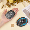 2Pcs 2 Colors Zinc Alloy & Wood Beads Buckles AJEW-GF0015-53-3