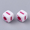 White Opaque Acrylic Beads MACR-R869-01I-2