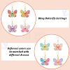 10Pairs 10 Colors Bling Butterfly Resin Dangle Earrings EJEW-AB00006-6