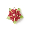 Dyed Natural Malaysia Jade & Glass Beaded Pendants PALLOY-MZ01265-02-1