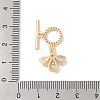 Golden Brass Micro Pave Cubic Zirconia Toggle Clasps KK-B100-039G-01-3