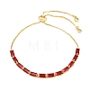 Rectangle Brass Micro Pave Cubic Zirconia Slider Bracelets KK-A305-02G-05-5