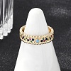 Brass Micro Pave Cubic Zirconia Cuff Rings for Women RJEW-S400-06G-3