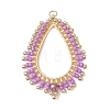 Glass Seed Beaded Pendnats PALLOY-MZ01361-01-1