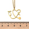 304 Stainless Steel Heart Shaped Stethoscope Pendant Necklaces for Women NJEW-B158-03G-3