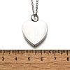 304 Stainless Steel Heart Cinerary Casket Pendant Necklaces NJEW-V002-02P-5