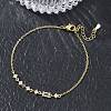Brass Micro Pave Clear Cubic Zirconia Link Bracelets BJEW-E114-01C-G-3