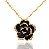 Classic Real 18K Gold Plated Eco-Friendly Tin Alloy Czech Rhinestone Flower Pendant Necklaces NJEW-BB13783-G-1