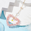 Heart Cherry Quartz Glass Chip Pendant Drcorations HJEW-JM01651-05-3