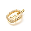 Brass Micro Pave Cubic Zirconia Pendants ZIRC-P123-01G-A01-2