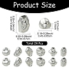 24Pcs 6 Styles Hammered 304 Stainless Steel Beads STAS-YW0011-32-2