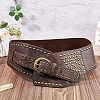 Retro Antique Bronze Alloy Rivets PU Leather Whide Waist Belts for Women AJEW-WH20098-075B-3