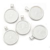 Flat Round Alloy Pendant Cabochon Settings LS-PALLOY-A15654-S-NF-2