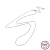 Anti-Tarnish Platinum Rhodium Plated 925 Sterling Silver Chain Necklace NJEW-A011-02P-4