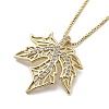 Brass Micro Pave Clear Cubic Zirconia Pendant Necklaces for Women NJEW-D305-03G-02-2