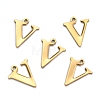 Ion Plating(IP) 304 Stainless Steel Alphabet Charms STAS-H122-V-G-2