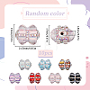 10Pcs Polymer Clay Pave Rhinestone Rectangle Beads with Resin Heart CLAY-SC0002-13-2