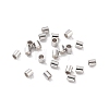 Anti-Tarnish Rhodium Plated 925 Sterling Silver Spacer Tube Beads STER-Z006-01B-P-2