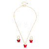 Butterfly Alloy Resin Pendant Necklaces & Hoop Earrings Sets for Women WGFA008-10-2